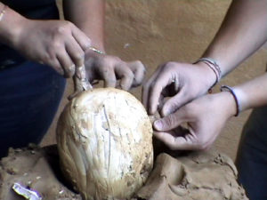 moulage de crâne en plâtre - casting plaster skull - moldeando calavera en yeso